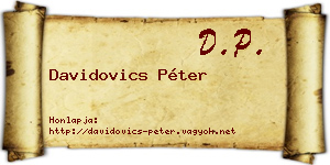 Davidovics Péter névjegykártya