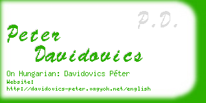 peter davidovics business card